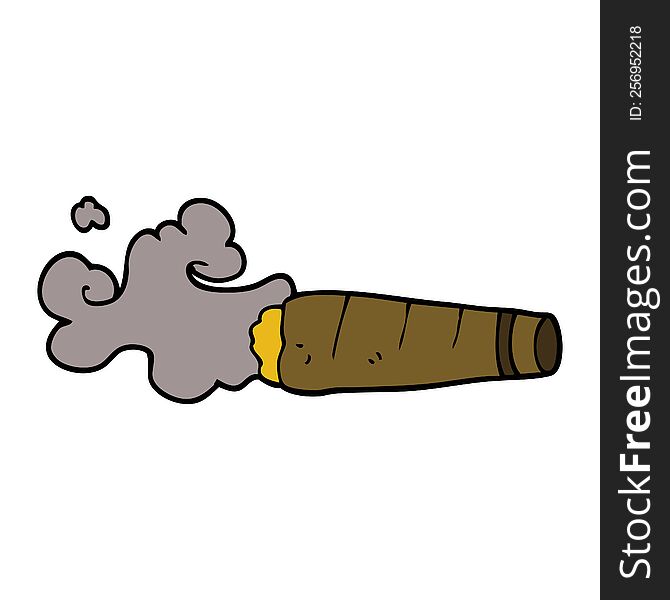 Cartoon Doodle Smoking Cigar