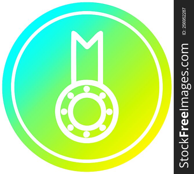 Medal Award Circular In Cold Gradient Spectrum