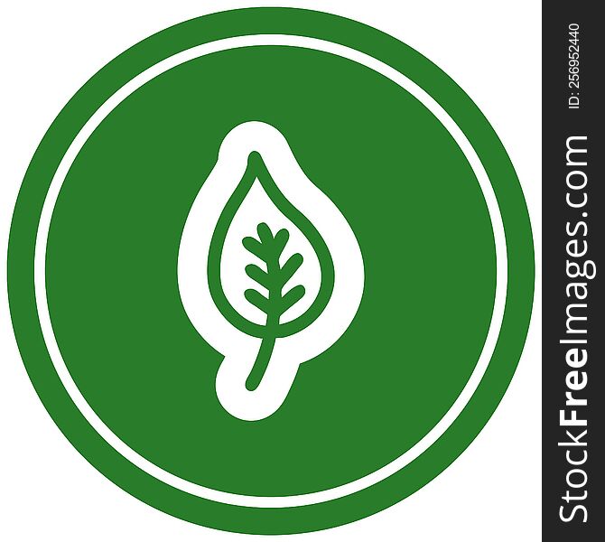 natural leaf circular icon symbol