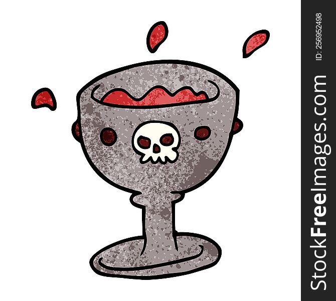 spooky cartoon doodle goblet of blood