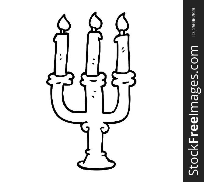 line drawing cartoon spooky candles