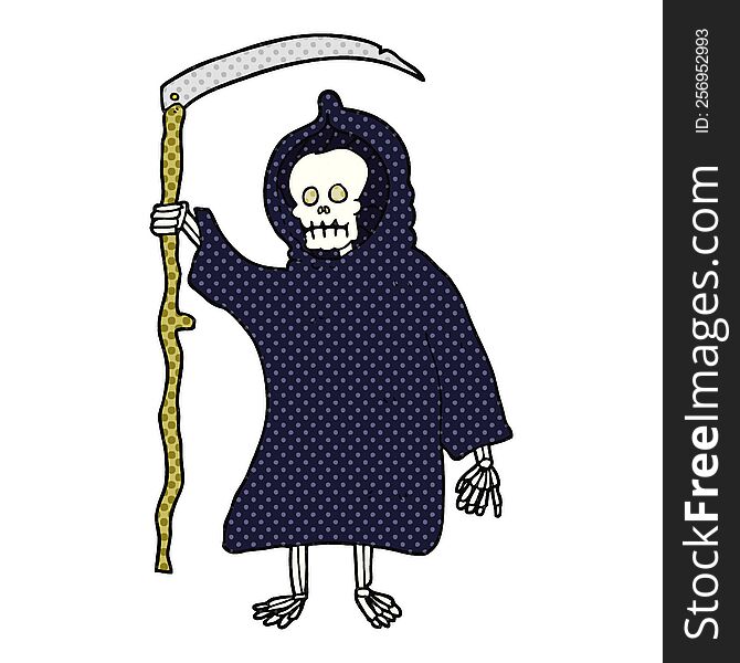 freehand drawn cartoon spooky death figure