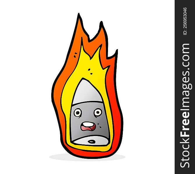 Cartoon Flaming Bullet