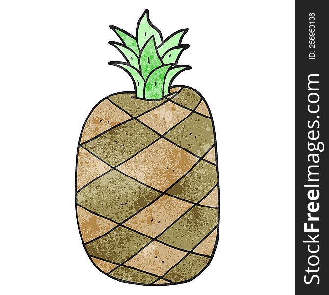 Textured Cartoon Pineapple