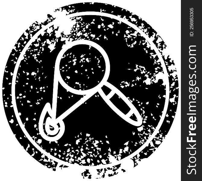 Magnifying Glass Burning Distressed Icon