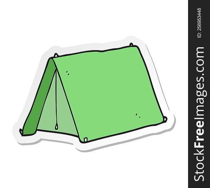 sticker of a cartoon tent
