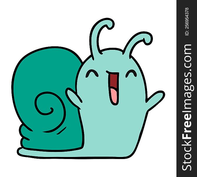 Cartoon Kawaii Happy Cute Snail