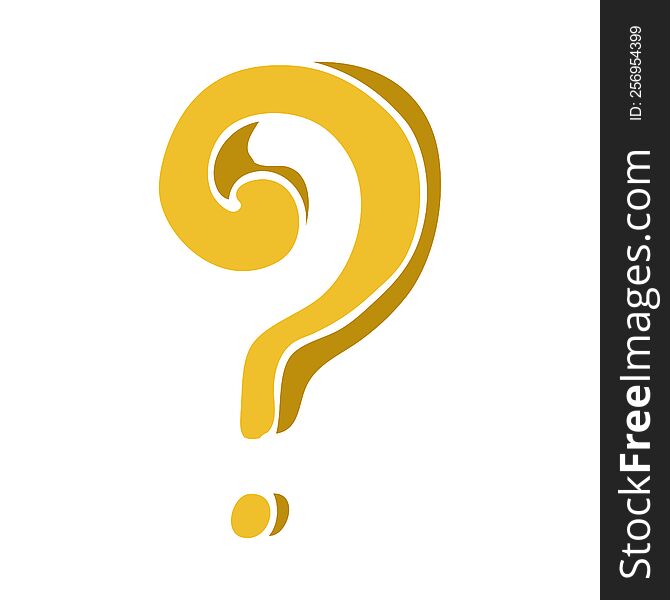 Flat Color Illustration Cartoon Question Mark