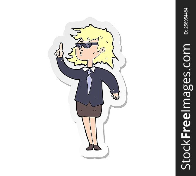 sticker of a cartoon agent woman