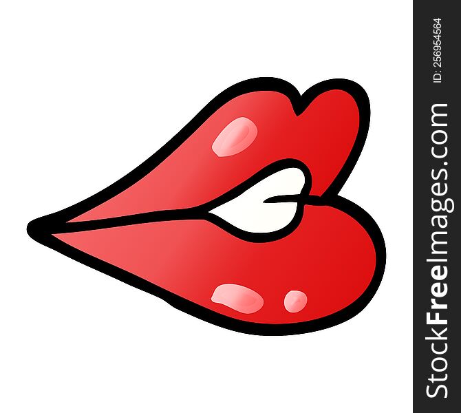 Vector Gradient Illustration Cartoon Pouting Lips