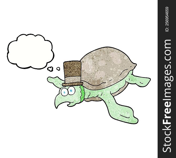 Thought Bubble Textured Cartoon Turtle