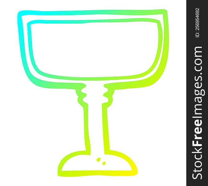 cold gradient line drawing of a cartoon wine glass