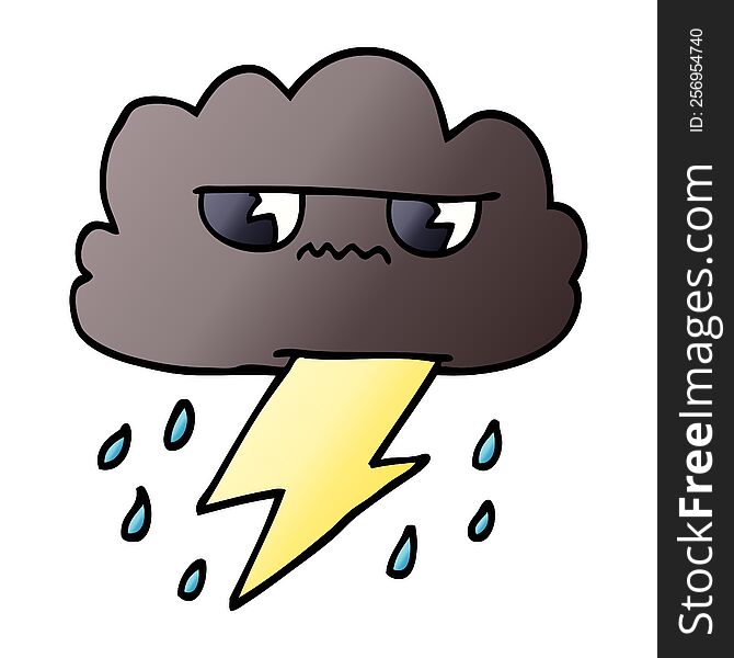 Cartoon Doodle Thunder Weather Cloud