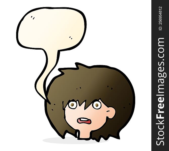 Cartoon Shocked Expression  With Speech Bubble