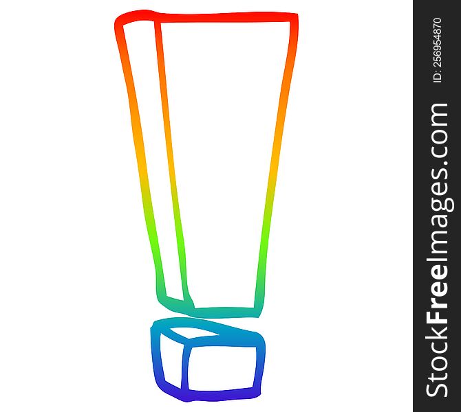 rainbow gradient line drawing of a cartoon exclamation