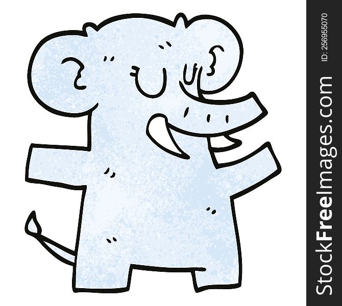 Cartoon Doodle Elephant Dancing
