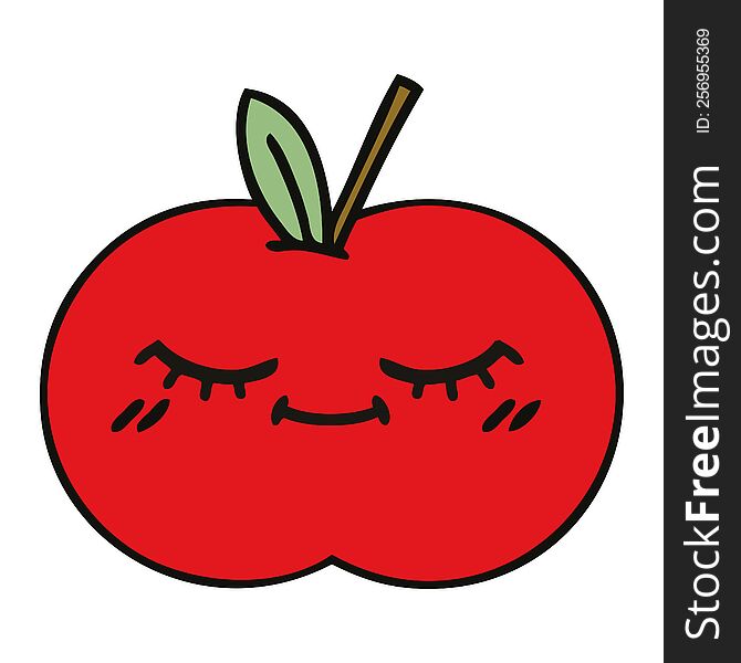 cute cartoon of a red apple. cute cartoon of a red apple