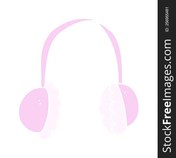 flat color illustration of ear muffs. flat color illustration of ear muffs