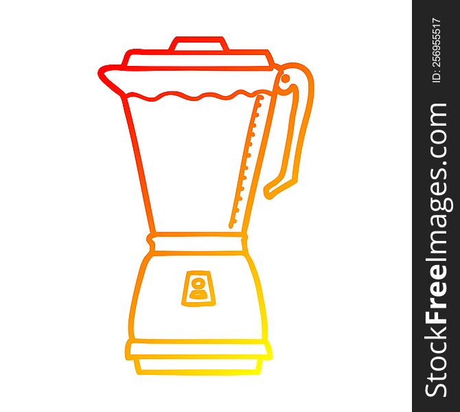 warm gradient line drawing of a cartoon food processor