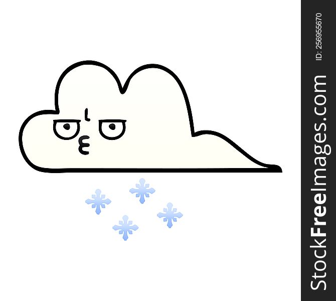 Gradient Shaded Cartoon Snow Cloud