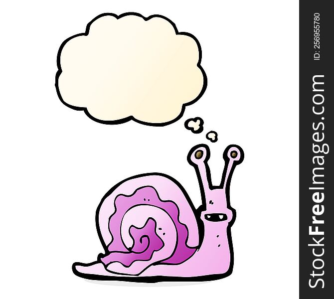 Cartoon Snail With Thought Bubble
