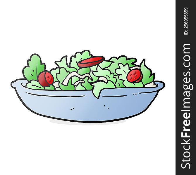 freehand drawn cartoon salad