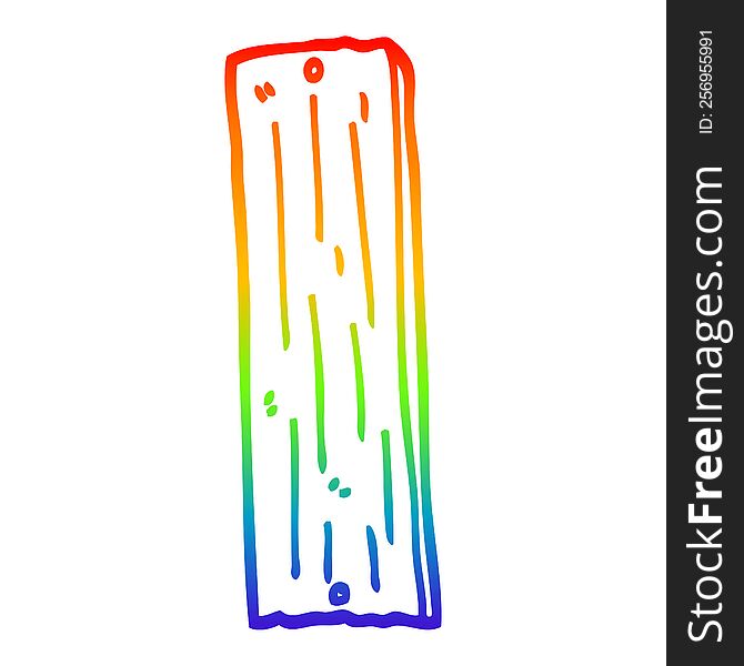 rainbow gradient line drawing of a cartoon plank