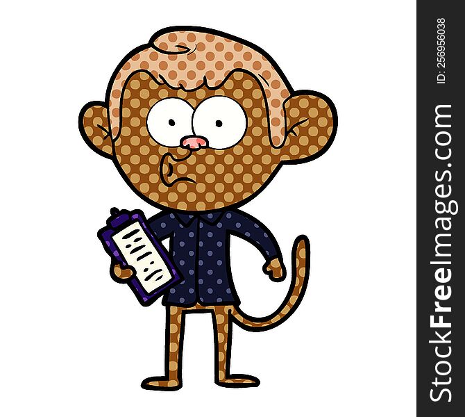 cartoon salesman monkey. cartoon salesman monkey
