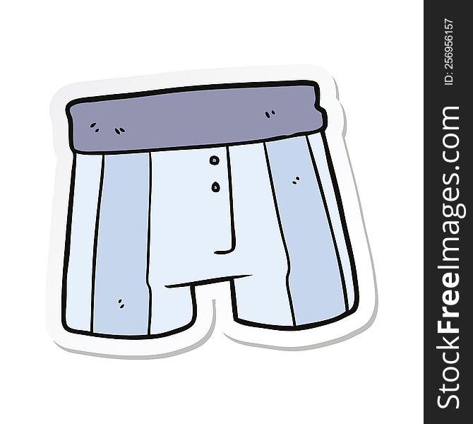 sticker of a cartoon boxer shorts
