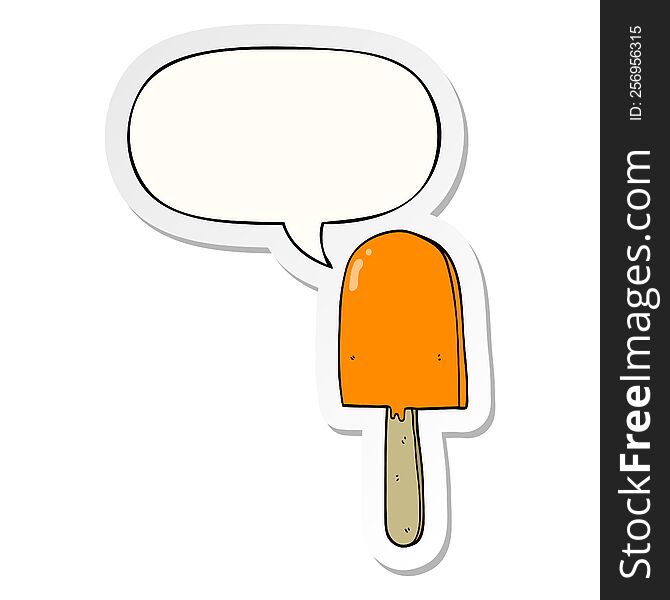 Cartoon Lollipop And Speech Bubble Sticker