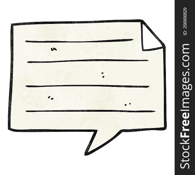 Textured Cartoon Notes Speech Bubble