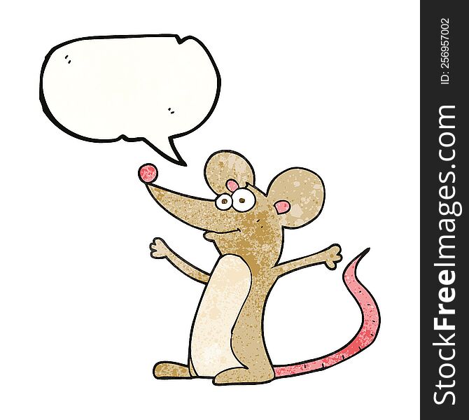 Speech Bubble Textured Cartoon Mouse