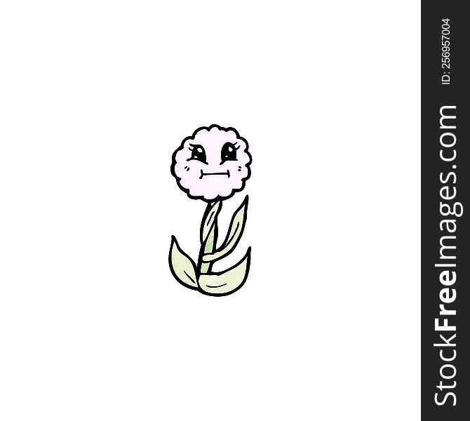 Friendly Flower Cartoon Character