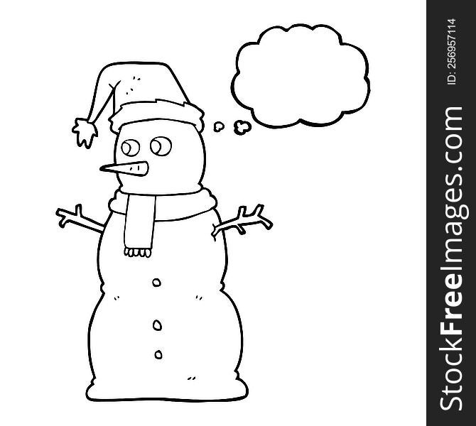 Thought Bubble Cartoon Snowman