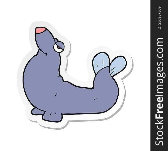 sticker of a cartoon proud seal