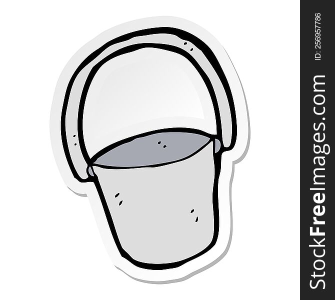 Sticker Of A Cartoon Bucket