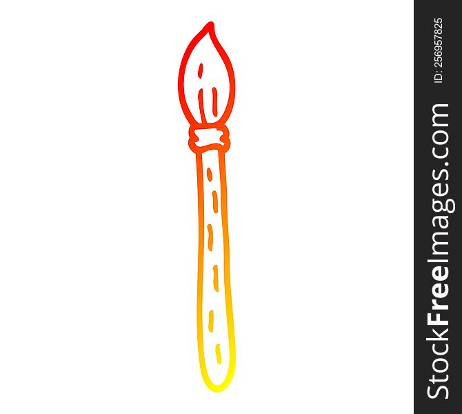 warm gradient line drawing of a cartoon paintbrush