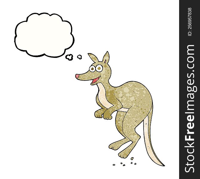 Thought Bubble Textured Cartoon Kangaroo