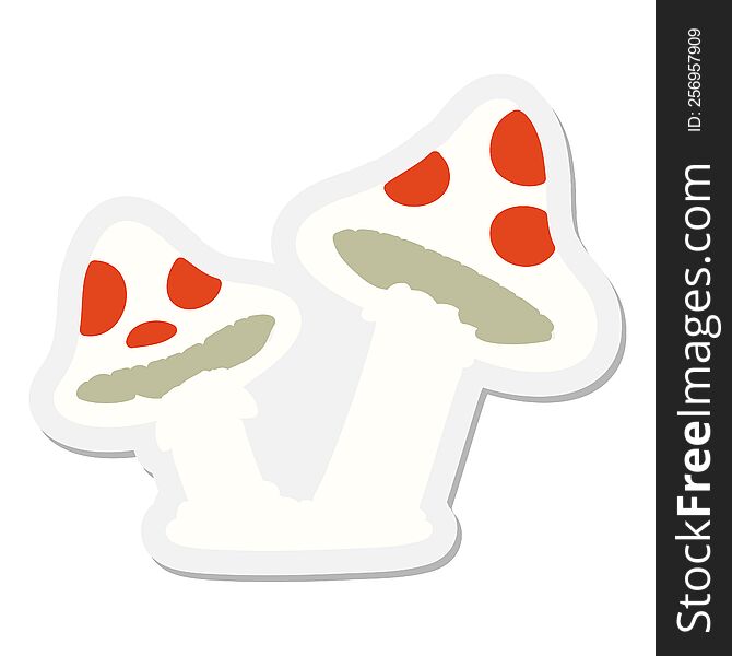 poisonous mushroom pair sticker