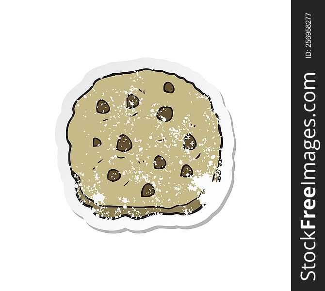 Retro Distressed Sticker Of A Cartoon Cookie