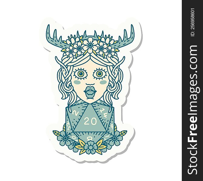 Elf Druid Character Face Sticker