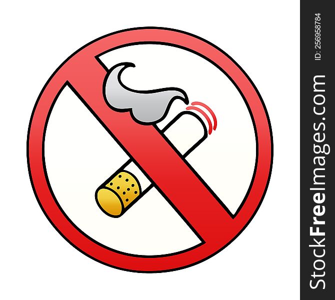 gradient shaded cartoon of a no smoking allowed sign
