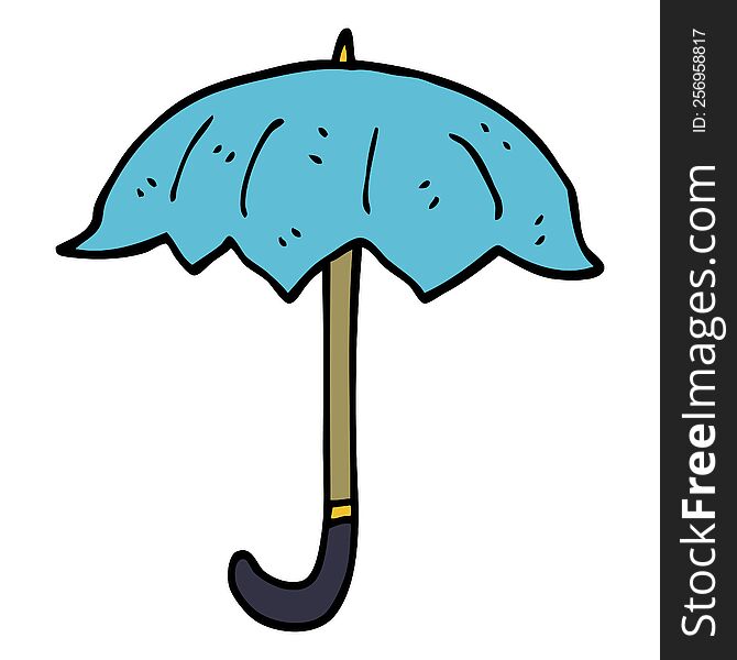 Cartoon Doodle Open Umbrella