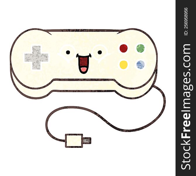 retro illustration style cartoon of a game controller