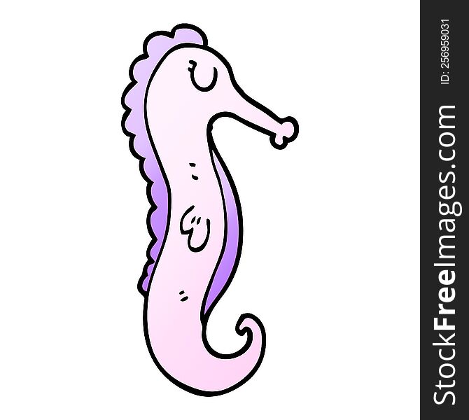 Cartoon Doodle Sea Horse