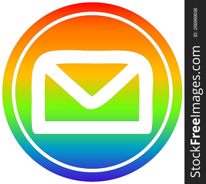 Envelope Letter Circular In Rainbow Spectrum