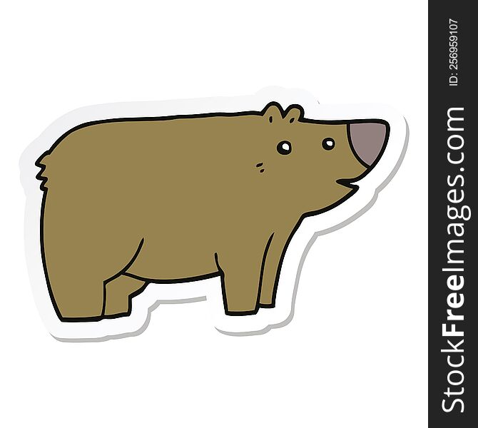Sticker Of A Cartoon Bear