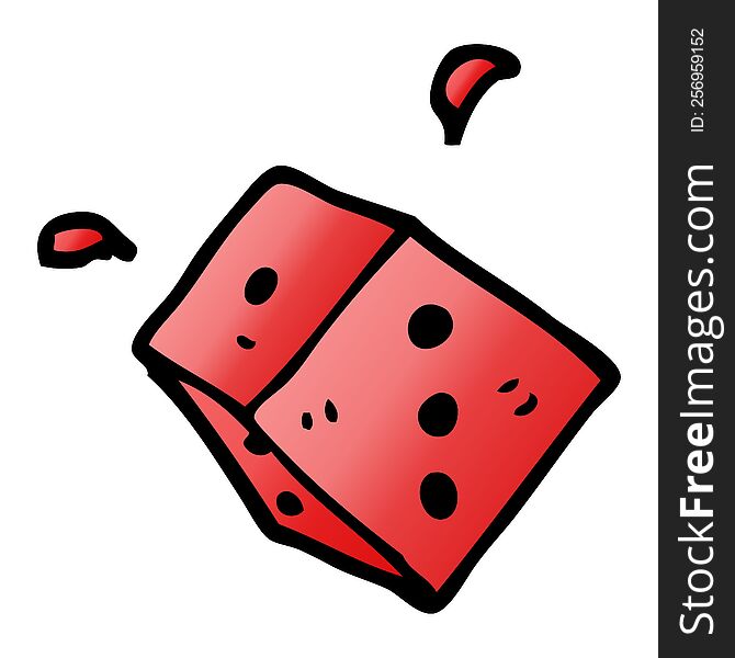 cartoon doodle rolling dice