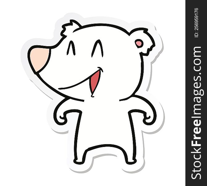 sticker of a polar bear cartoon