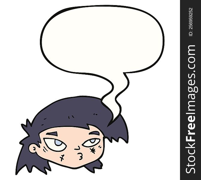 cartoon scratched up face with speech bubble. cartoon scratched up face with speech bubble